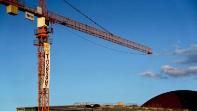 crane on worksite